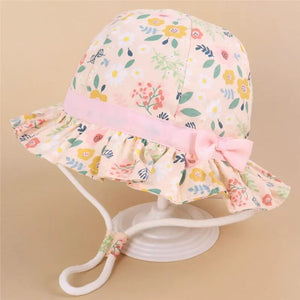 Panama Summer Baby Girls and Boys Sun Bucket Hat with Cotton Material