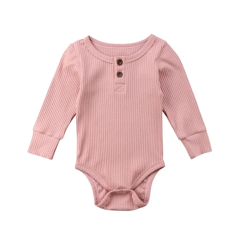 "8Color 0-24 Months Toddler Baby Girls Basic Pure Color Outfit Long Sleeve Cotton Romper Solid Jumpsuit Clothing"