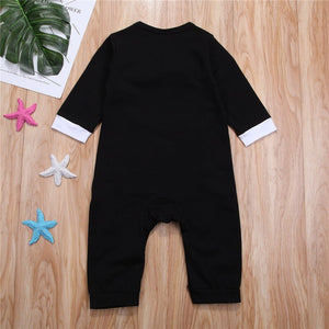 "Baby Boys Long Sleeve Formal Romper with Bow Tie, Black and White, 0-24 Months"