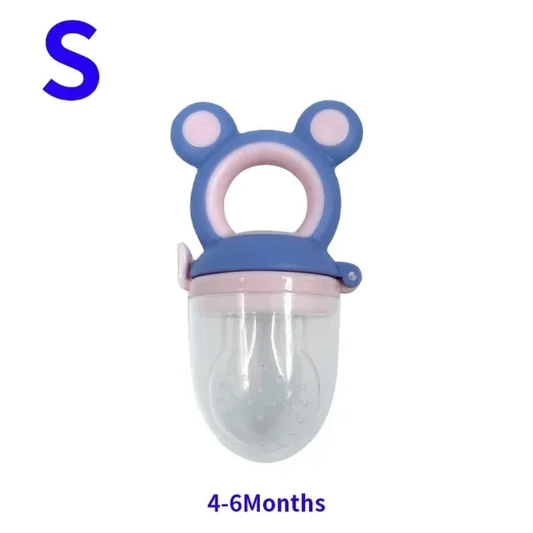 Silicone Baby Feeder - Fresh Food Nibbler for Infants - Bear Shape - Fruit Feeding - Safe Supplies