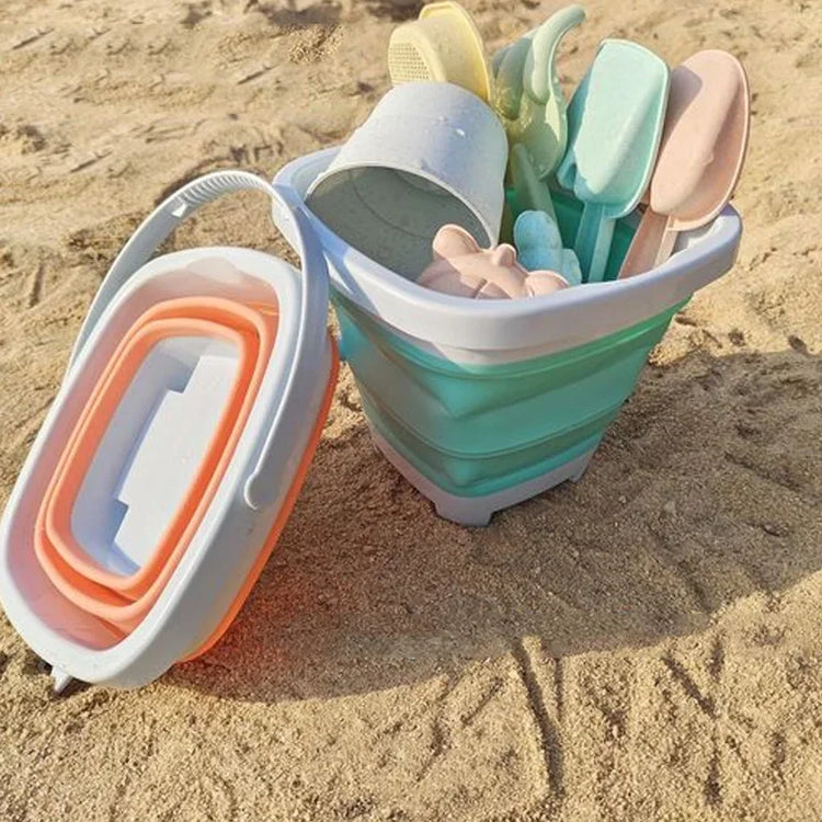 Children Beach Toys Kids Play Water Toys Foldable Portable Sand Bucket Summer Outdoor Toy Beach Play Sand Water Game Toy for Kid