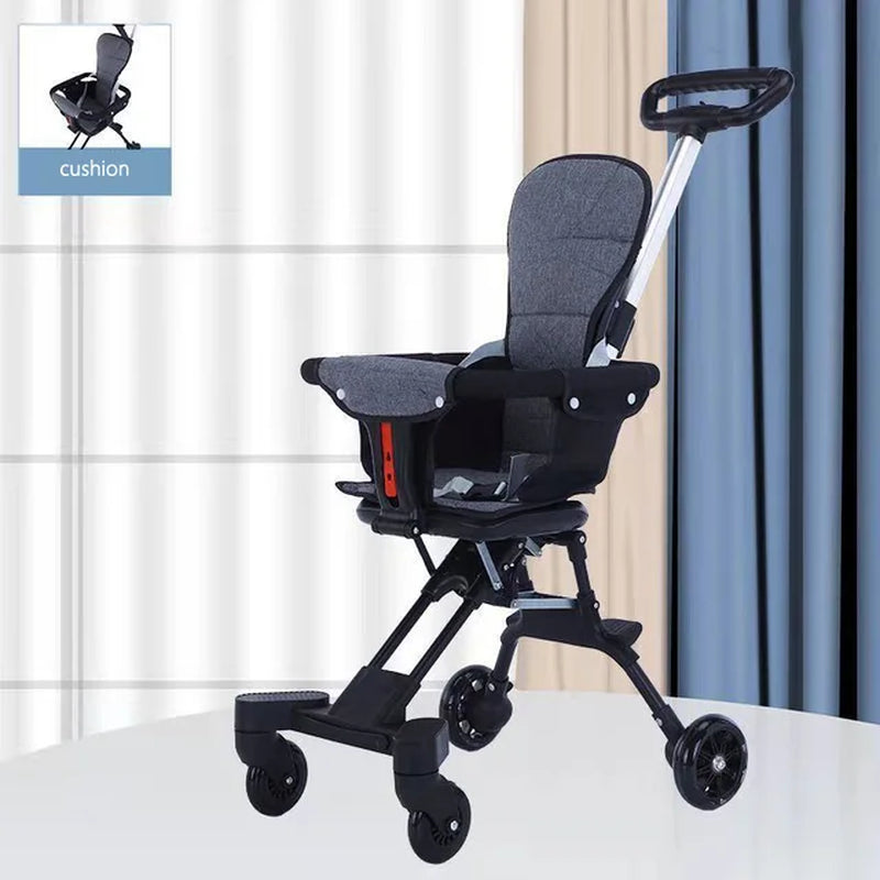 Portable Lightweight Baby Stroller with Travel Trolley and Two-Way Seats