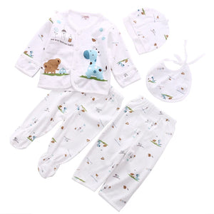 Newborn Baby Unisex Animal Print Shirt and Pants Set, Cotton Soft, 2PCS