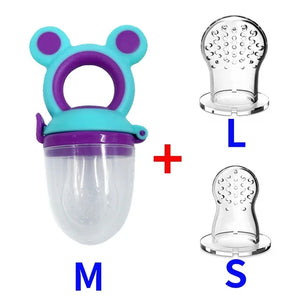 Silicone Baby Feeder - Fresh Food Nibbler for Infants - Bear Shape - Fruit Feeding - Safe Supplies