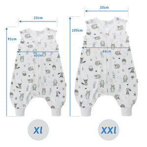 Baby Summer Sleeping Bag - 0.5 Tog Sleeveless Split-Leg One-Piece Sleepwear for Kids 2-5 Years