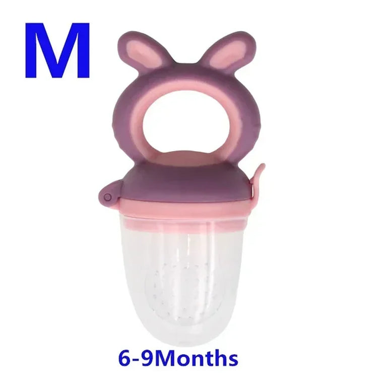 Silicone Baby Feeder - Fresh Food Nibbler for Infants - Bear Shape - Fruit Feeding - Safe Supplies