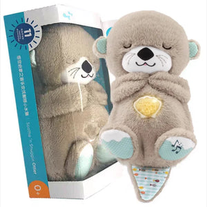 Newborn Sensory Comfort Toy: Musical Stuffed Otter Plush with Light and Sound