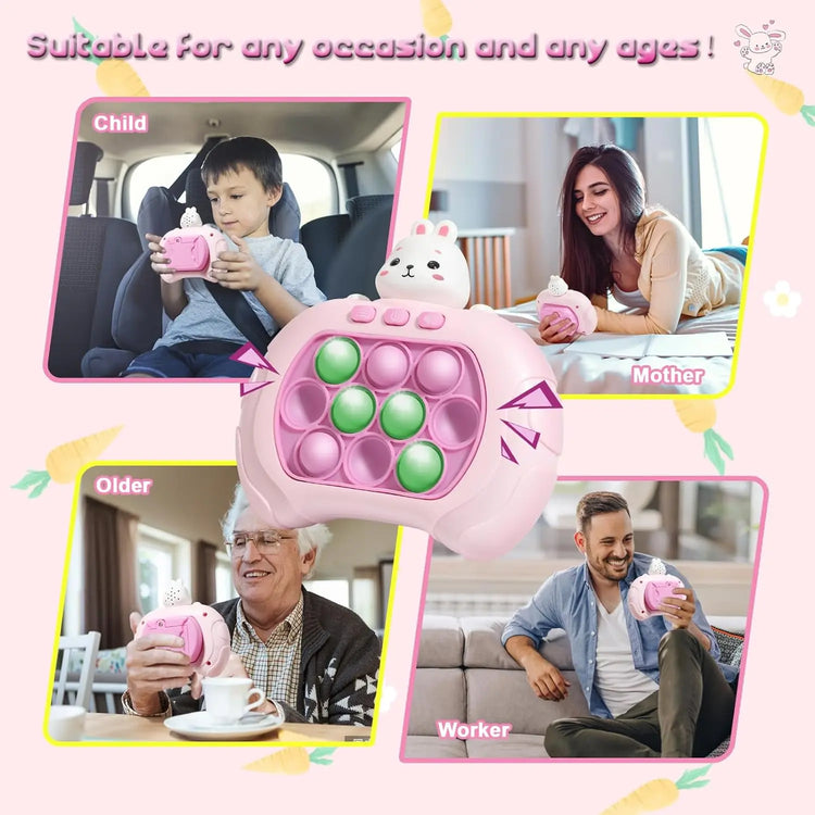 "Electronic Quick Push Bubble Game Handle Toy with Light, Fidget Fun, and Anti-Stress Machine for Kids and Adults"