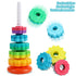 Montessori Rotating Rainbow Tower Stacking Puzzle Toy for Babies - Safe, Environmentally Friendly, Colorful Children's Toy