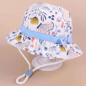 Panama Summer Baby Girls and Boys Sun Bucket Hat with Cotton Material