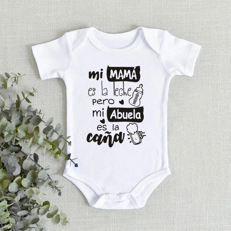 Newborn Infant Unisex Cotton Bodysuit with Funny Print - Short Sleeve Baby Playsuit for Ages 0-24 Months