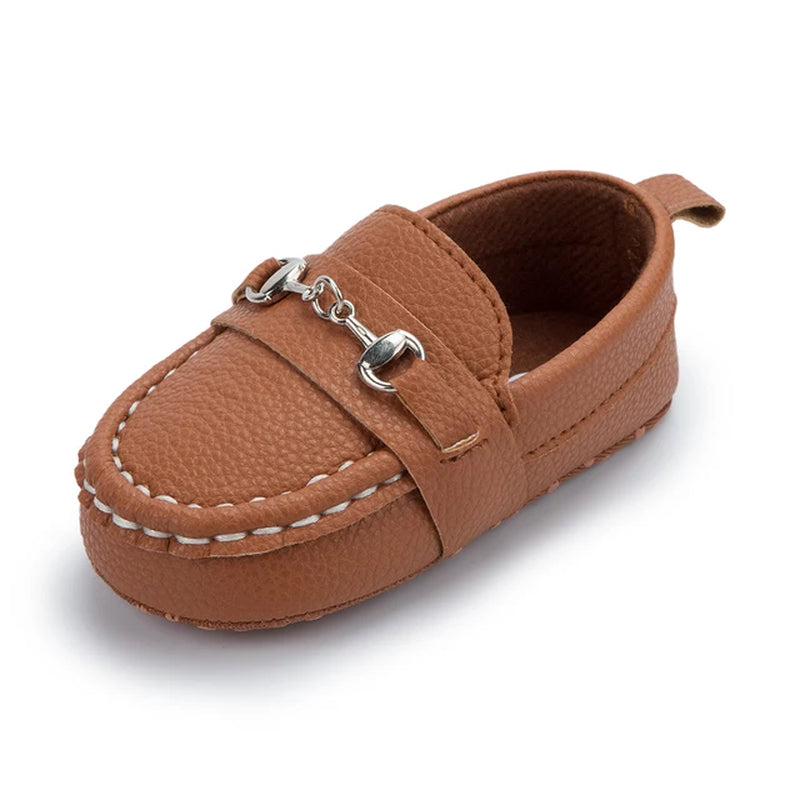 Children's Leather Casual Shoes with Soft-Sole and Non-Slip Design for Infants and Toddlers (0-18M) - 3 Color Options