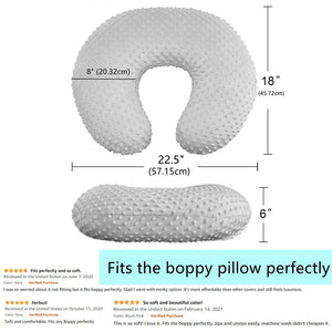 Baby Nursing Pillow Cover Minky Breastfeeding Pillow Slipcover Ultra Soft Snug Fits on Newborn Nursing Pillow