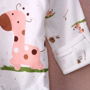 Newborn Baby Unisex Animal Print Shirt and Pants Set, Cotton Soft, 2PCS