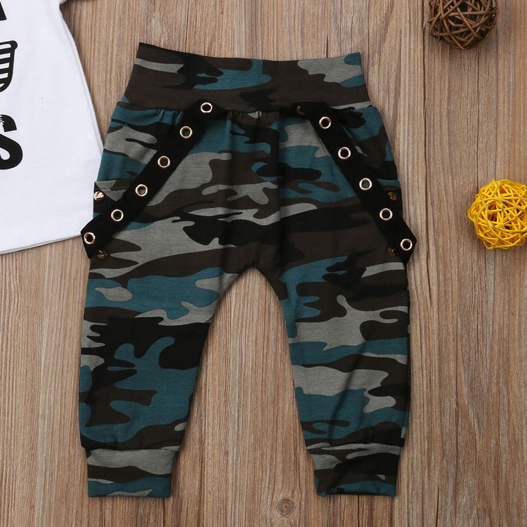 Newborn Infant Toddler Baby Boy Clothes Set (0-3Y) Cute Short Sleeve T-Shirt & Pants Outfits