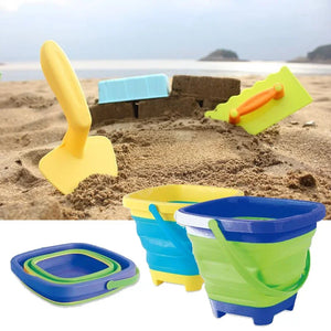 Children Beach Toys Kids Play Water Toys Foldable Portable Sand Bucket Summer Outdoor Toy Beach Play Sand Water Game Toy for Kid