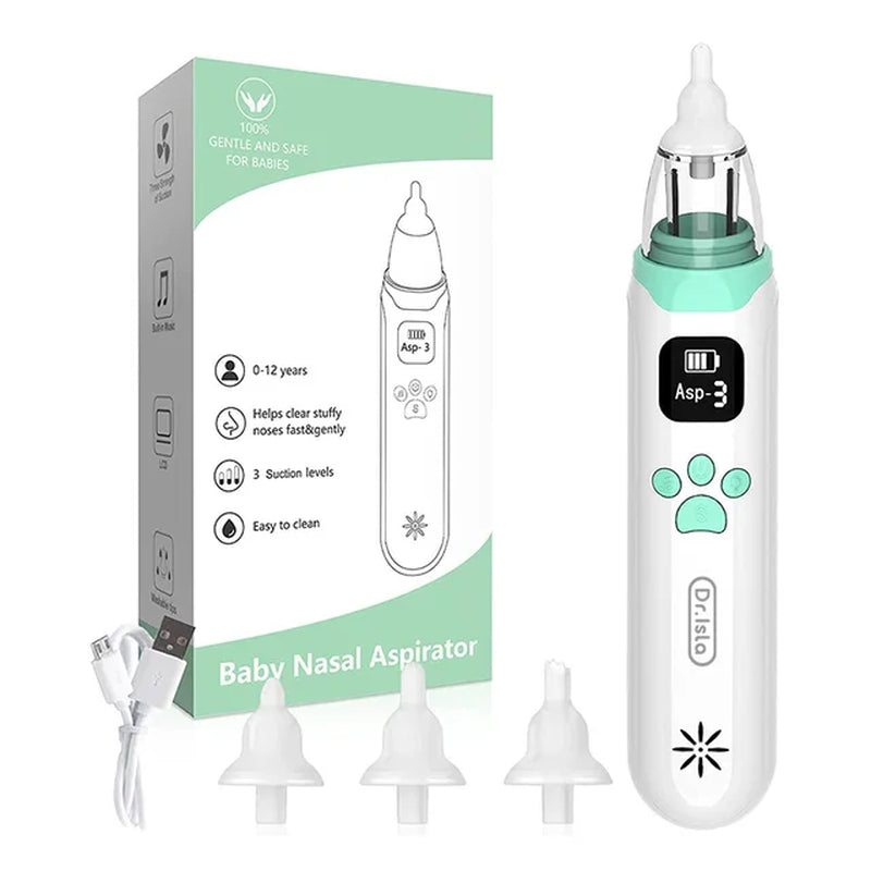 Isla Baby Nasal Aspirator - Silicone Electric Nose Cleaner with Adjustable Suction, Safe and Low Noise