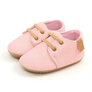 " Baby Shoes: Retro PU Leather Toddler Shoes with Anti-Slip Rubber Sole, Unisex Newborn Moccasins for First Walkers"