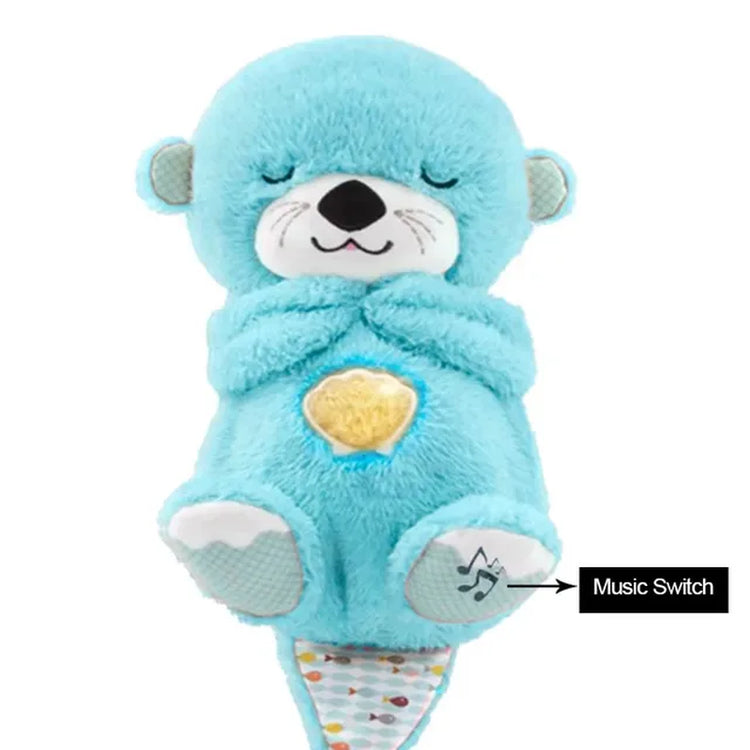 Newborn Sensory Comfort Toy: Musical Stuffed Otter Plush with Light and Sound