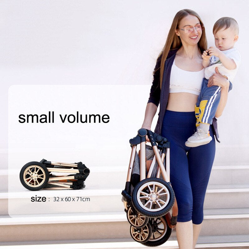 New 3 in 1 Baby Stroller High Landscape Carriage Light Newborn Pram Shock Proof Two Way 2 in 1 Kid Car Baby Comfort Cart 2024