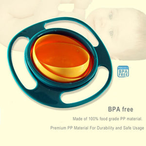 Professional title: "Universal Gyro Bowl - 360 Degree Rotating Spill-Proof Feeding Dish for Children, Baby Training Toy"