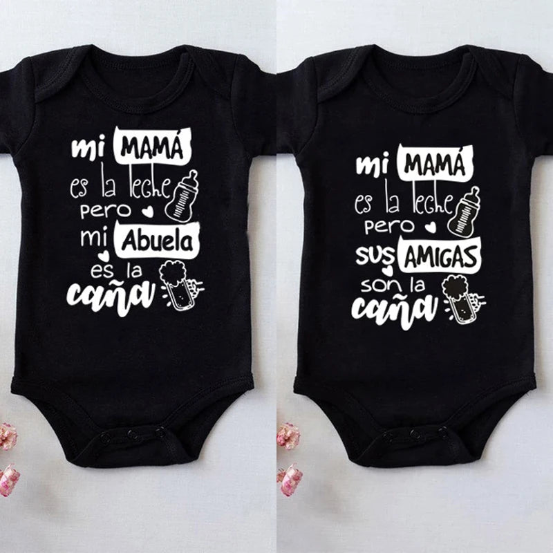 Newborn Infant Unisex Cotton Bodysuit with Funny Print - Short Sleeve Baby Playsuit for Ages 0-24 Months