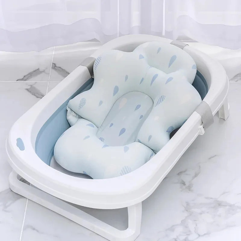 Baby Bath Mat Newborn Bath Tub Seat Stand Baby Bath Tub Nonslip Pad Safety Bath Support Soft Comfort Body Cushion Mat Pillow