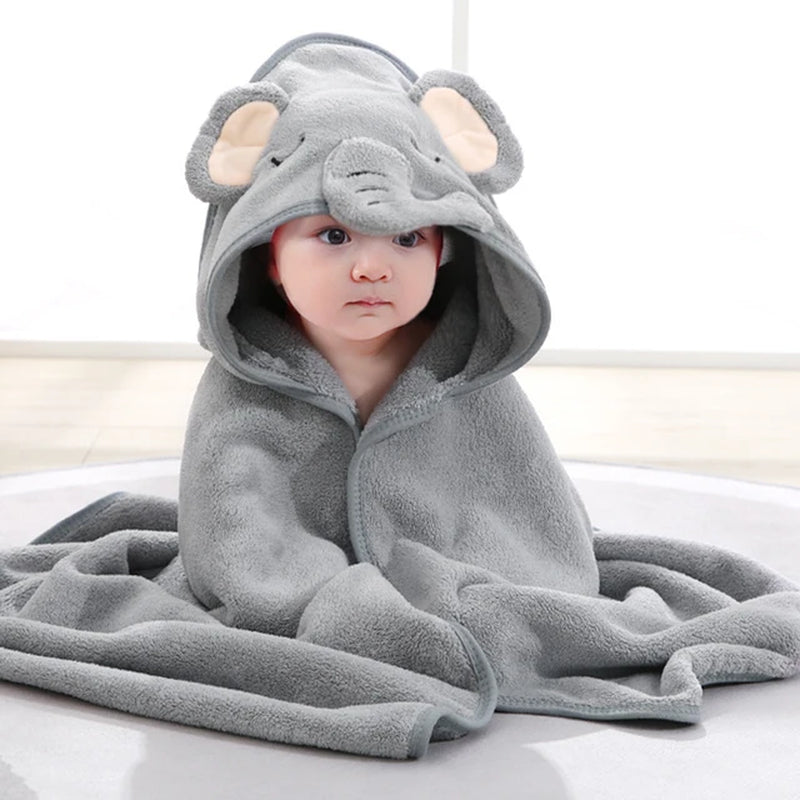 Hooded Cartoon Animal Baby Bath Towel for Boys and Girls