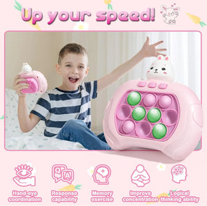 "Electronic Quick Push Bubble Game Handle Toy with Light, Fidget Fun, and Anti-Stress Machine for Kids and Adults"