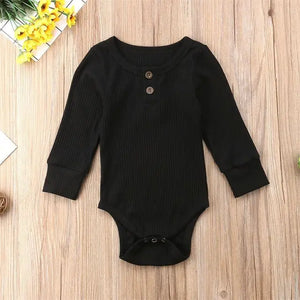 "8Color 0-24 Months Toddler Baby Girls Basic Pure Color Outfit Long Sleeve Cotton Romper Solid Jumpsuit Clothing"