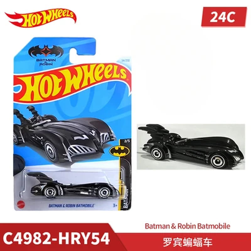 2024C Hot Wheels Batman & Robin Batmobile Diecast Car - Kids Toy for Boys, 1/64 Scale - Collectible Birthday Gift