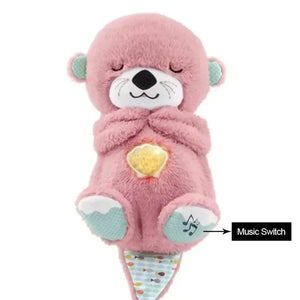 Newborn Sensory Comfort Toy: Musical Stuffed Otter Plush with Light and Sound