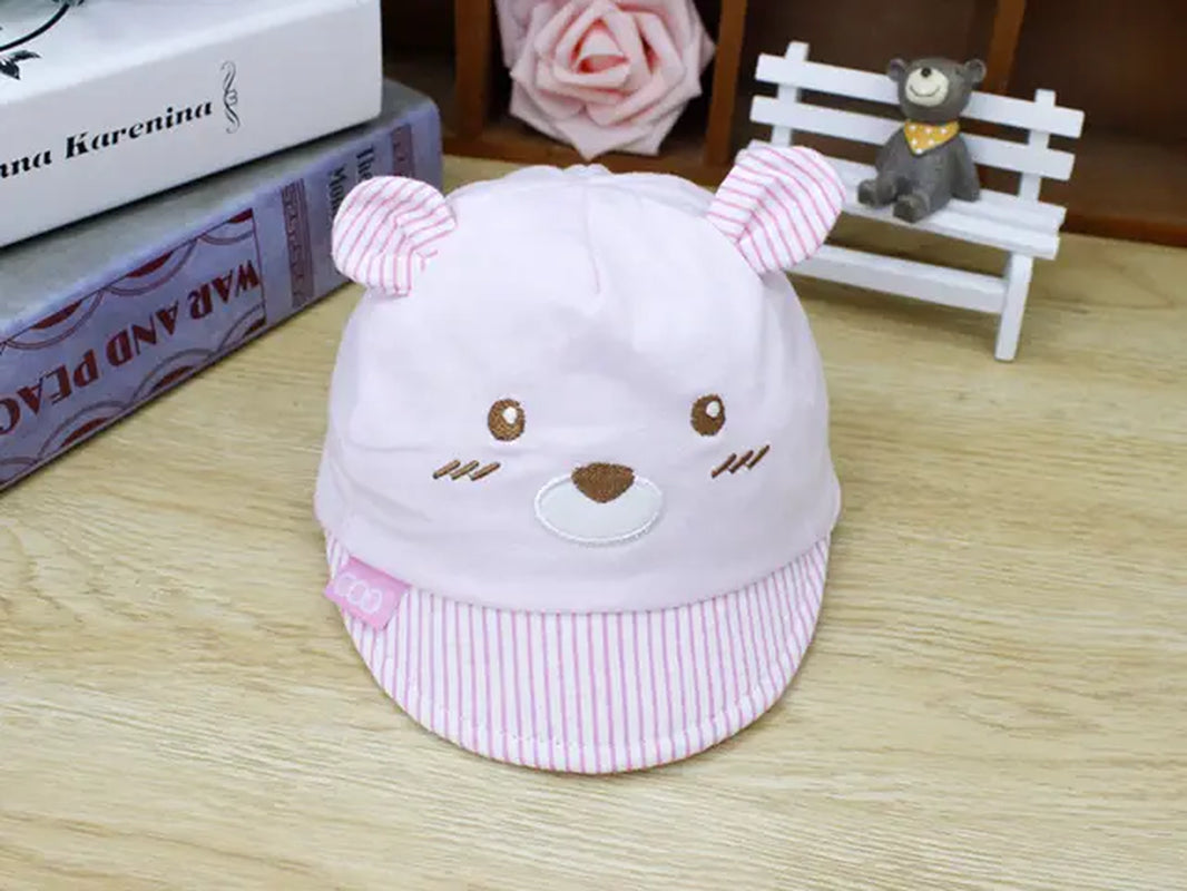 Newborn Bear Baseball Sun Hat for Toddler Boys and Girls with Ear Detail