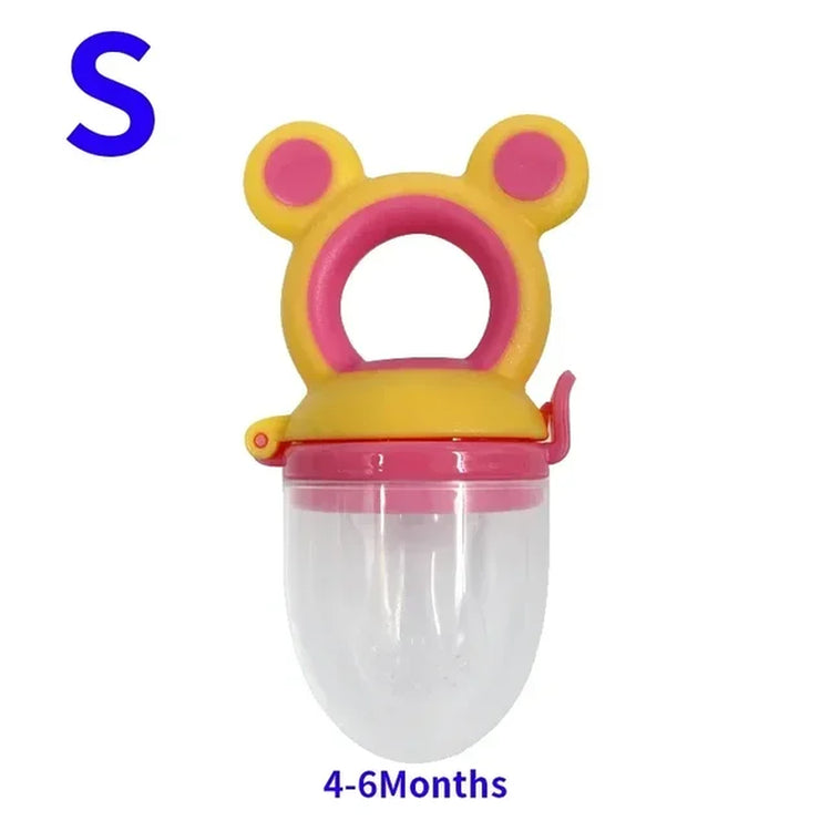 Silicone Baby Feeder - Fresh Food Nibbler for Infants - Bear Shape - Fruit Feeding - Safe Supplies