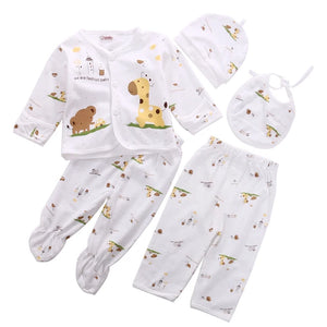 Newborn Baby Unisex Animal Print Shirt and Pants Set, Cotton Soft, 2PCS