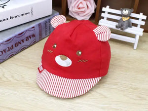 Newborn Bear Baseball Sun Hat for Toddler Boys and Girls with Ear Detail