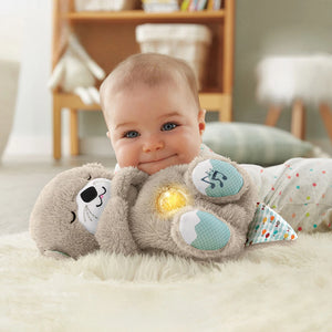 Newborn Sensory Comfort Toy: Musical Stuffed Otter Plush with Light and Sound