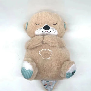 Newborn Sensory Comfort Toy: Musical Stuffed Otter Plush with Light and Sound