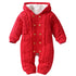 Thick and Warm Newborn Baby Romper Knitted Sweater Jumpsuit Hooded Toddler Outerwear