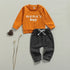 Sun Print Sweatshirt and Elastic Pants Set for Baby Boys and Girls