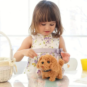 Plush Interactive Electronic Puppy Toy with Walking, Barking, and Wagging Tail - Montessori Toy for Boys and Girls - Ideal Christmas Gift