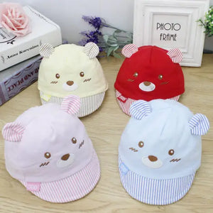 Newborn Bear Baseball Sun Hat for Toddler Boys and Girls with Ear Detail