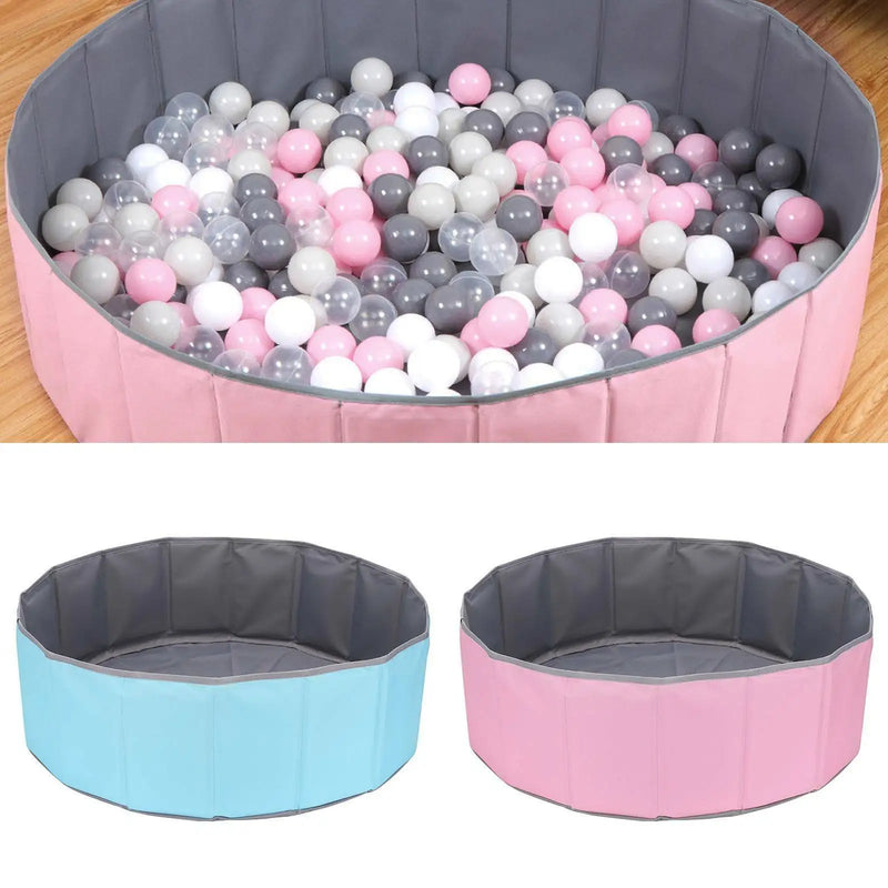 Portable Folding Baby Ball Pool with Ocean Design - Indoor/Outdoor Kids Playing House, Room Decor, and Baby Birthday Gift