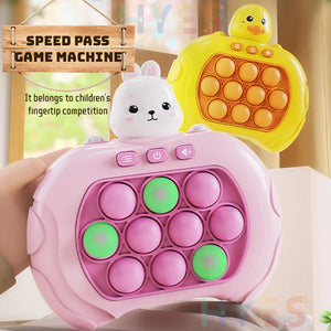 "Electronic Quick Push Bubble Game Handle Toy with Light, Fidget Fun, and Anti-Stress Machine for Kids and Adults"