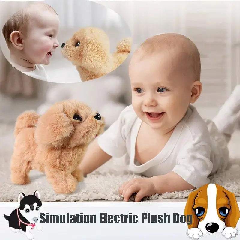 Plush Interactive Electronic Puppy Toy with Walking, Barking, and Wagging Tail - Montessori Toy for Boys and Girls - Ideal Christmas Gift