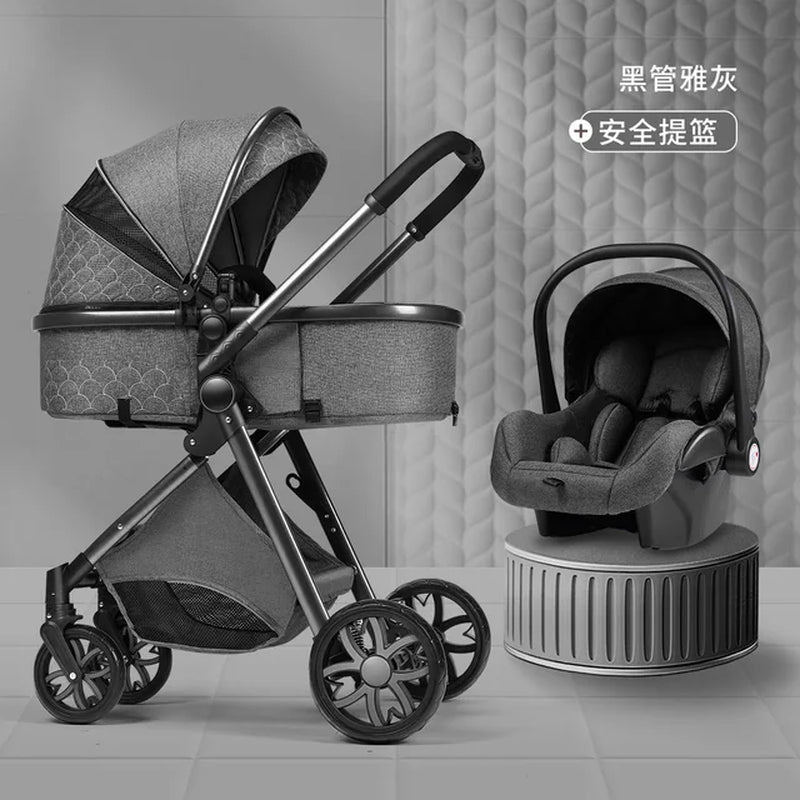 New 3 in 1 Baby Stroller High Landscape Carriage Light Newborn Pram Shock Proof Two Way 2 in 1 Kid Car Baby Comfort Cart 2024