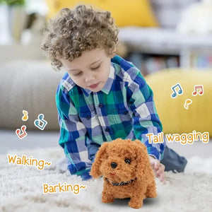 Plush Interactive Electronic Puppy Toy with Walking, Barking, and Wagging Tail - Montessori Toy for Boys and Girls - Ideal Christmas Gift