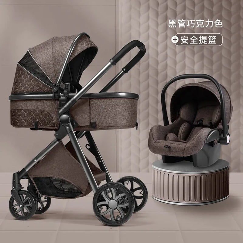 New 3 in 1 Baby Stroller High Landscape Carriage Light Newborn Pram Shock Proof Two Way 2 in 1 Kid Car Baby Comfort Cart 2024