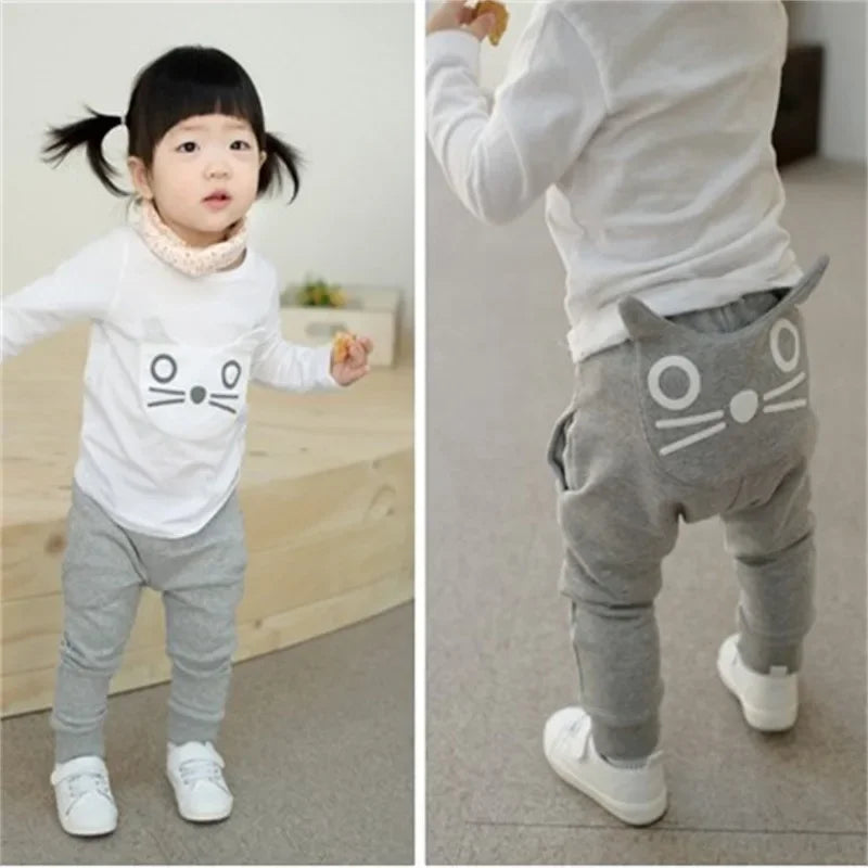 Infant Big Mouth Monster Cartoon Panty Pants - Casual Cotton Toddler Boys Girls Trousers