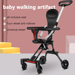 Portable Lightweight Baby Stroller with Travel Trolley and Two-Way Seats